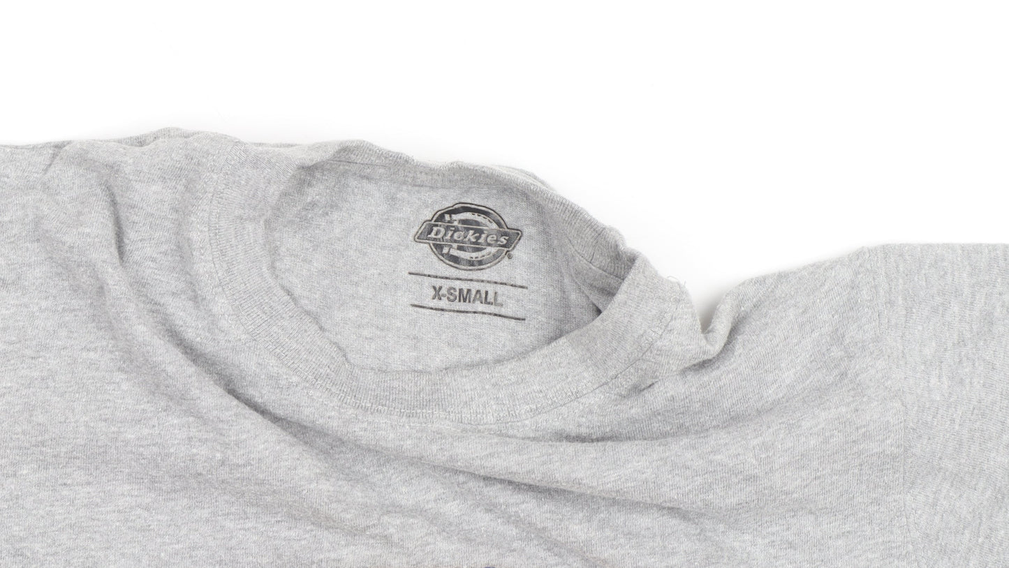 Dickies Men's Grey XS Logo Cotton Crew Neck Short Sleeve T-Shirt