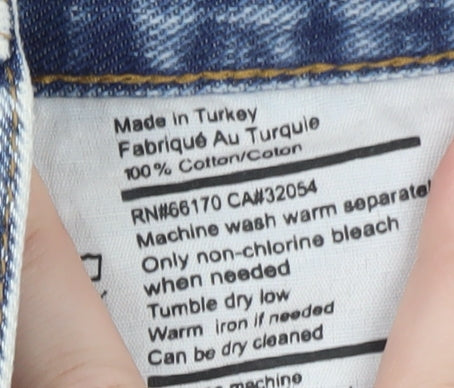 Additional view of BDG Women Blue Cut-Off Denim Shorts, size 16