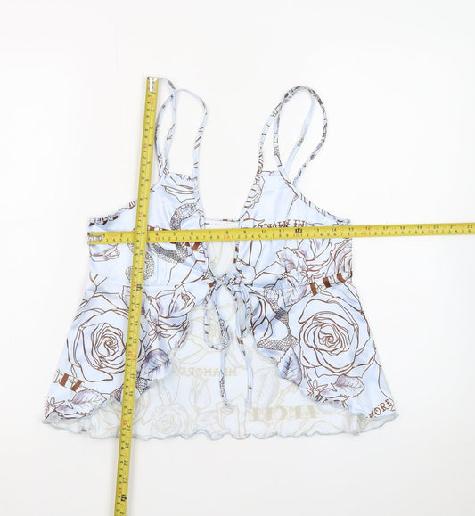 ASOS DESIGN Women's Blue Floral Camisole Top Size 10