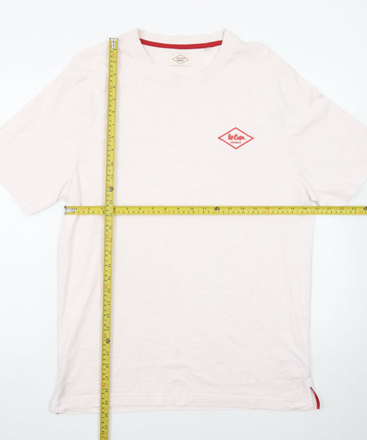 Lee Cooper Men's Beige XL Classic Cotton Crew Neck T-Shirt