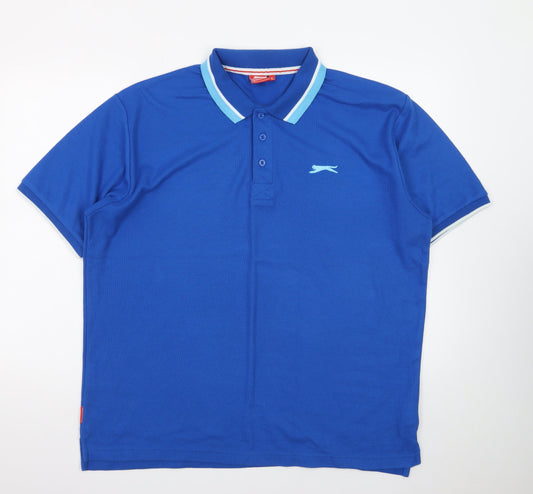 Slazenger Men's Blue XL Short Sleeve Polo Shirt