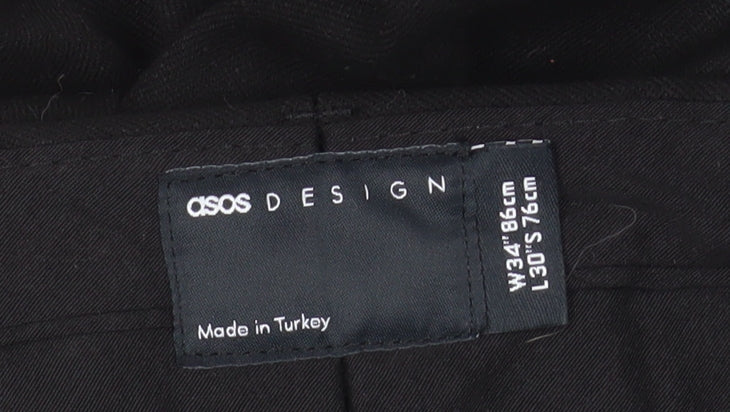 Additional view of ASOS DESIGN Women's Black Pleated Trousers, size 14, Regular Fit