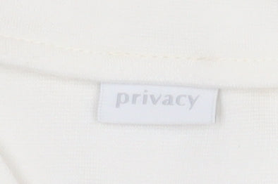 Privacy Women’s Ivory Zip Front Long Sleeve Jersey Blouse Size 14