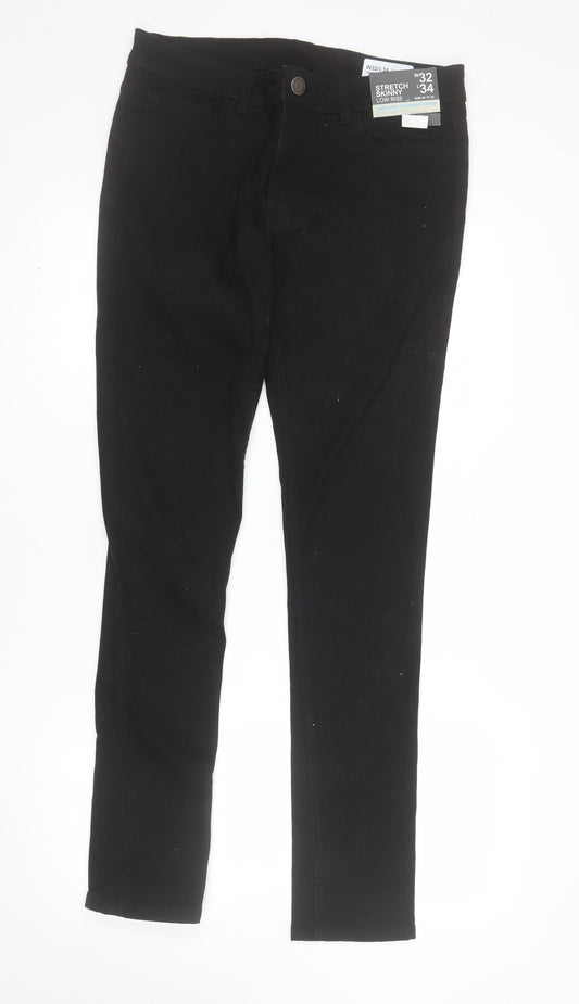 Additional front view of Denim Co. Women's Black Skinny Stretch Jeans, size 12, L34