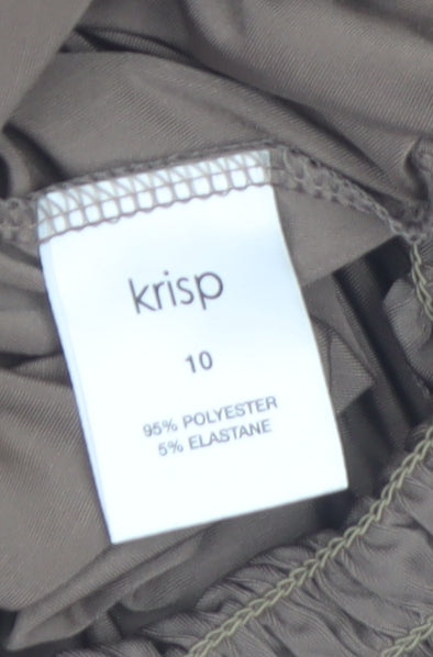 Krisp Women's Brown Halter Camisole Blouse Size 10