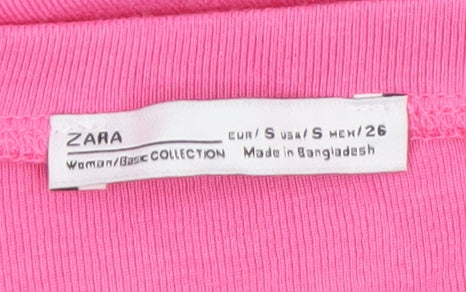 Zara Women's Pink Basic Short Sleeve T-Shirt Size 8 Viscose Blend