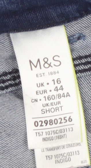 Marks and Spencer Women Blue Size 16 Straight Leg Stretch Jeans