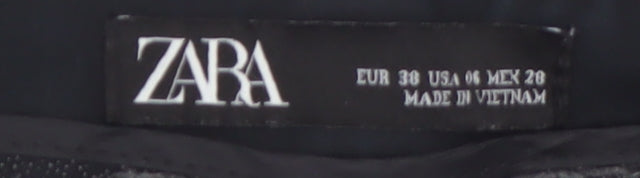Zara Women Black Chino Trousers Size 10 Slim Fit Cotton Stretch