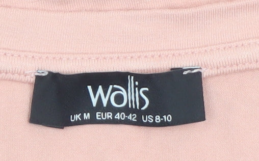 Wallis Women Pink Long Sleeve Rhinestone T-Shirt Size M