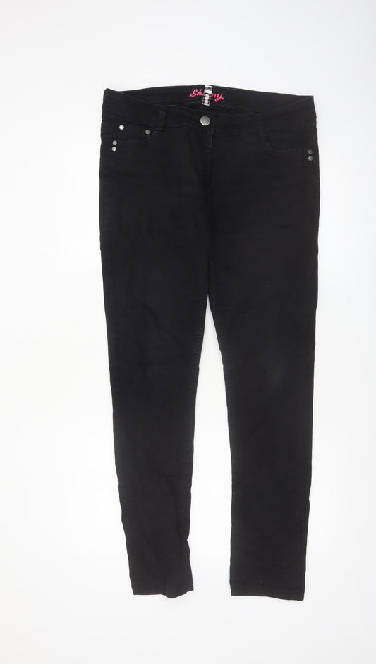 Additional front view of Denim Co. Women's Black Skinny Jeans, size 10 Slim, Fit