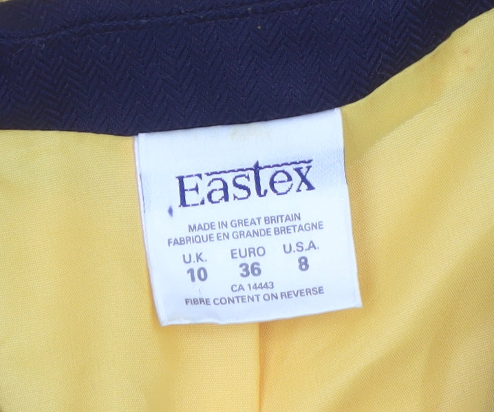 Eastex Women's Yellow Woven Blazer Jacket UK 10 Single-Breasted Classic
