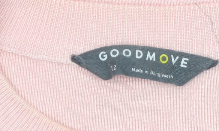 Marks and Spencer Goodmove Pink Crew Neck Long Sleeve Jumper Size 12