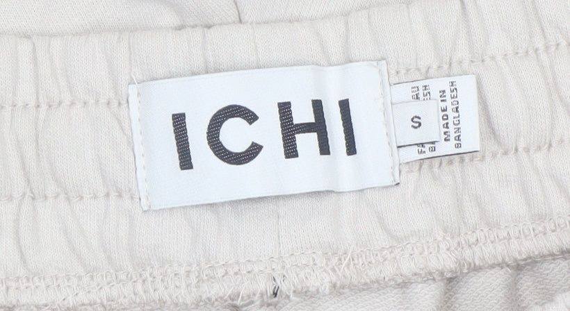 Additional view of ICHI Women's Beige Cotton Blend Casual Drawstring Shorts, size S