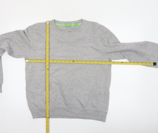 Hugo Boss Men's Grey Crew Neck Logo Sweatshirt Medium