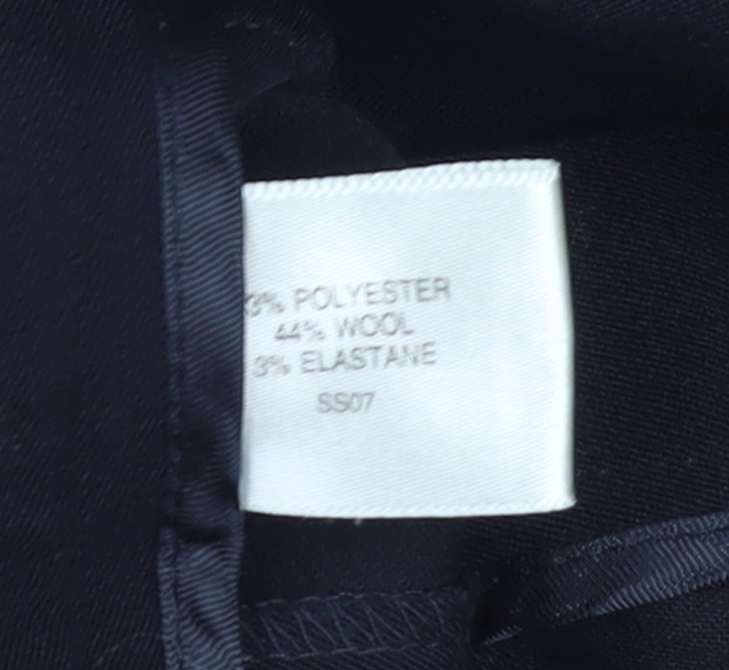 CC Women Black Wool Blend Mid Rise Straight Leg Trousers Size 16