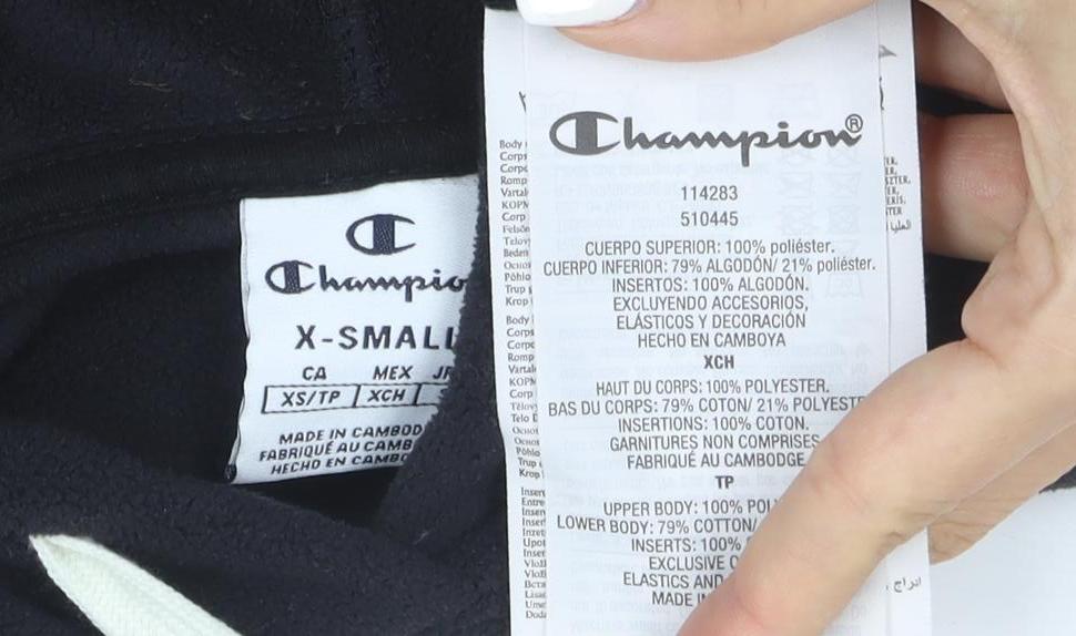 Champion Women Black XS 1/4 Zip Hooded Fleece Sweatshirt