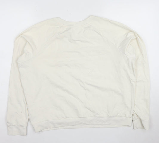 Patagonia Men's White Organic Cotton Crew Neck Sweatshirt Size M