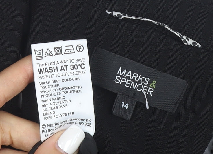 Marks and Spencer Womens Black Size 14 Classic Two-Button Suit Jacket