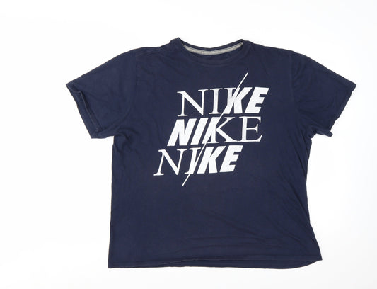 Nike Men's Blue XL Athletic Fit Graphic Sports T-Shirt