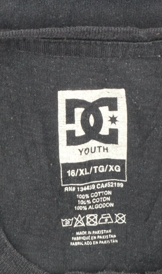 DC Shoes Boys Black XL 16 Graphic Skateboard Cotton T-Shirt