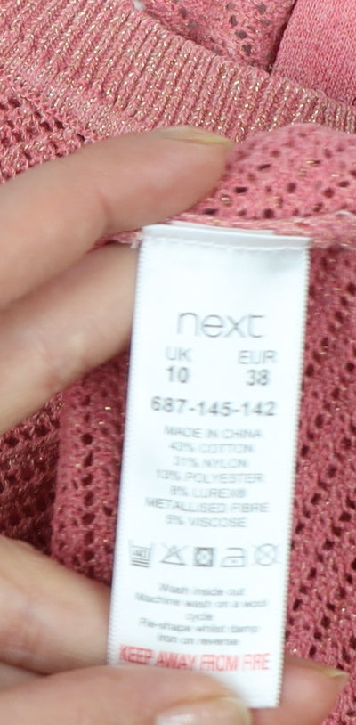 Additional view of Next Maternity Pink Knit Crew Neck Long Sleeve jumper, size 10