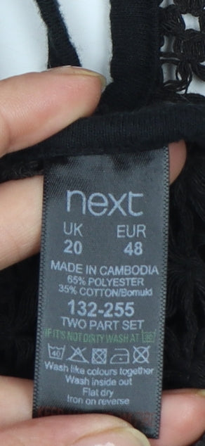 Next Women's Black Crochet Tank Top Size 20 Camisole Style