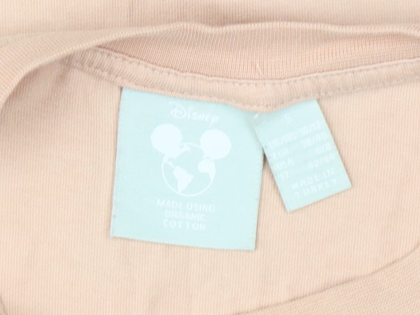 Additional view of Disney Women Beige Mickey & Minnie Organic Cotton T-Shirt, size S