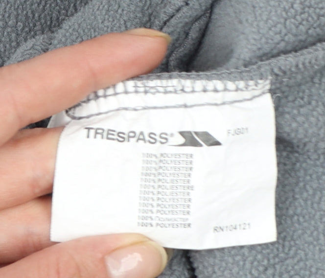 Additional view of Trespass girls’ grey fleece full zip jacket 9-10 years lightweight outdoor