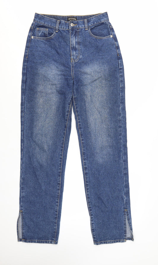 PRETTYLITTLETHING Women Blue Straight Denim Jeans Size 10