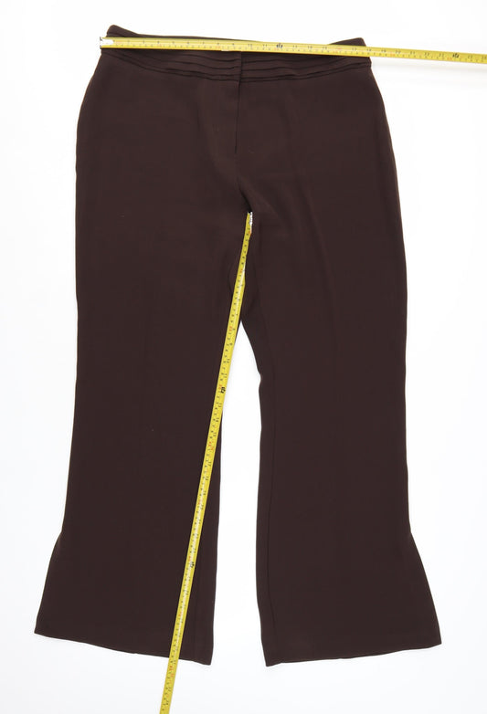 Klass Collection Women's Brown Size 18 Straight Leg Dress Pants