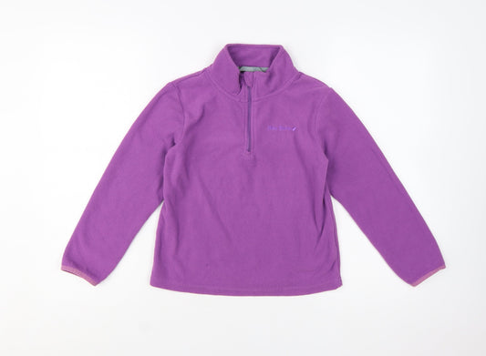 Peter Storm Girls Purple Fleece 1/4 Zip Pullover Sweatshirt 7-8 Years