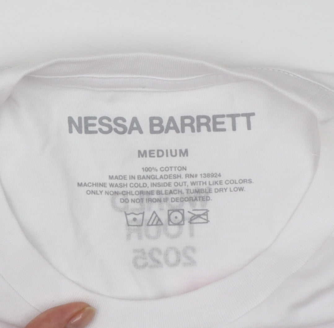 NESSA BARRETT Women’s White Medium Tour T-Shirt 100% Cotton