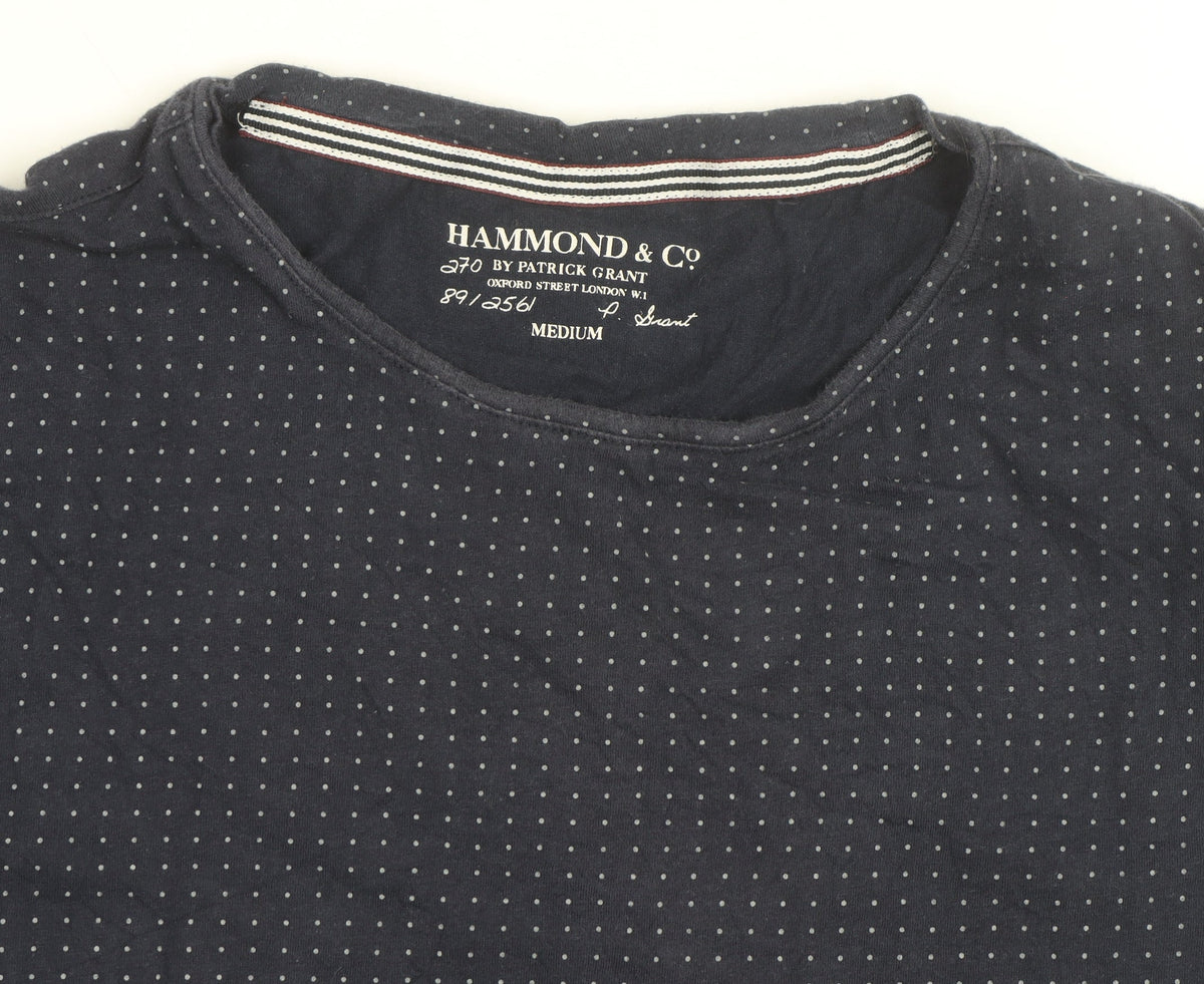 Additional view of Hammond & Co. Men’s Navy Polka Dot Crew Neck Cotton T-Shirt Medium