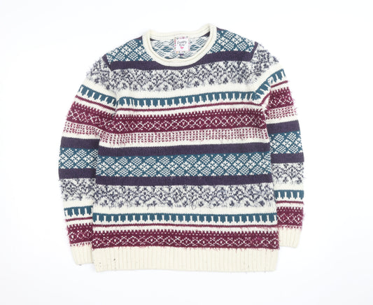 Country Rose Men's Multicoloured Fair Isle Knit Jumper Size M