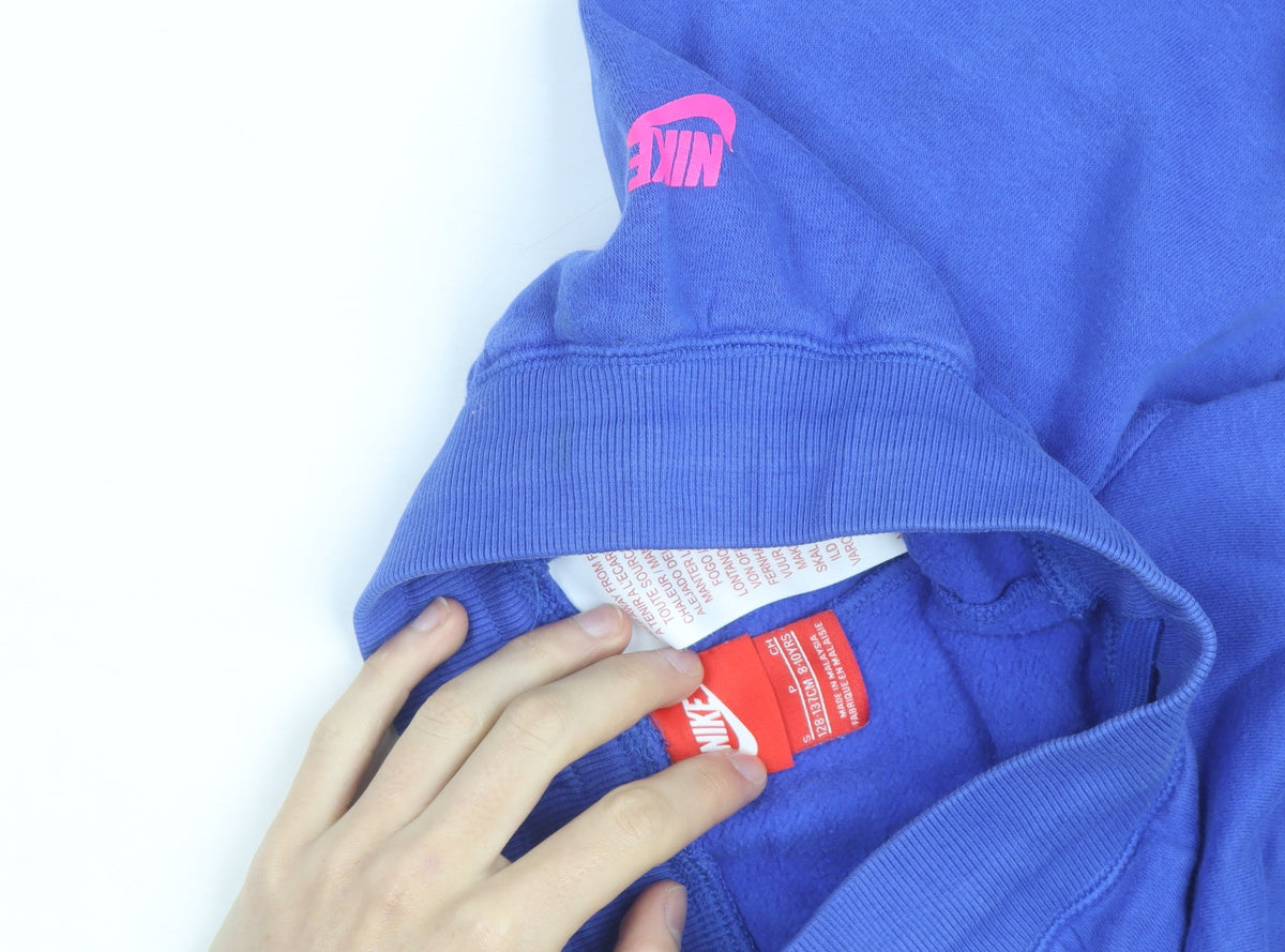 Additional view of Nike girls’ blue sweatpants jogger style, size S, elastic waist activewear