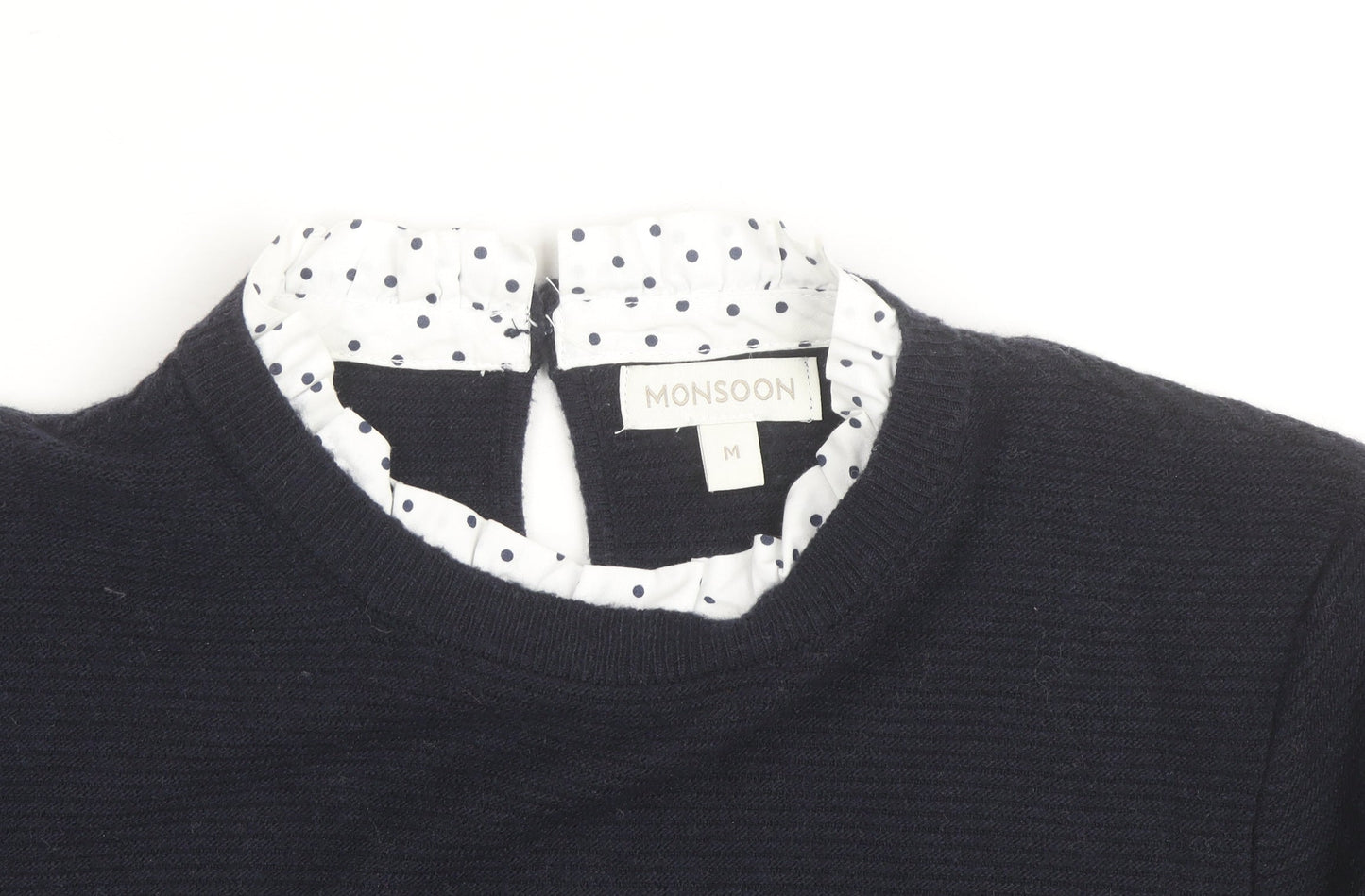 Monsoon Women's Black Crew Neck Knit Jumper M Classic Workwear