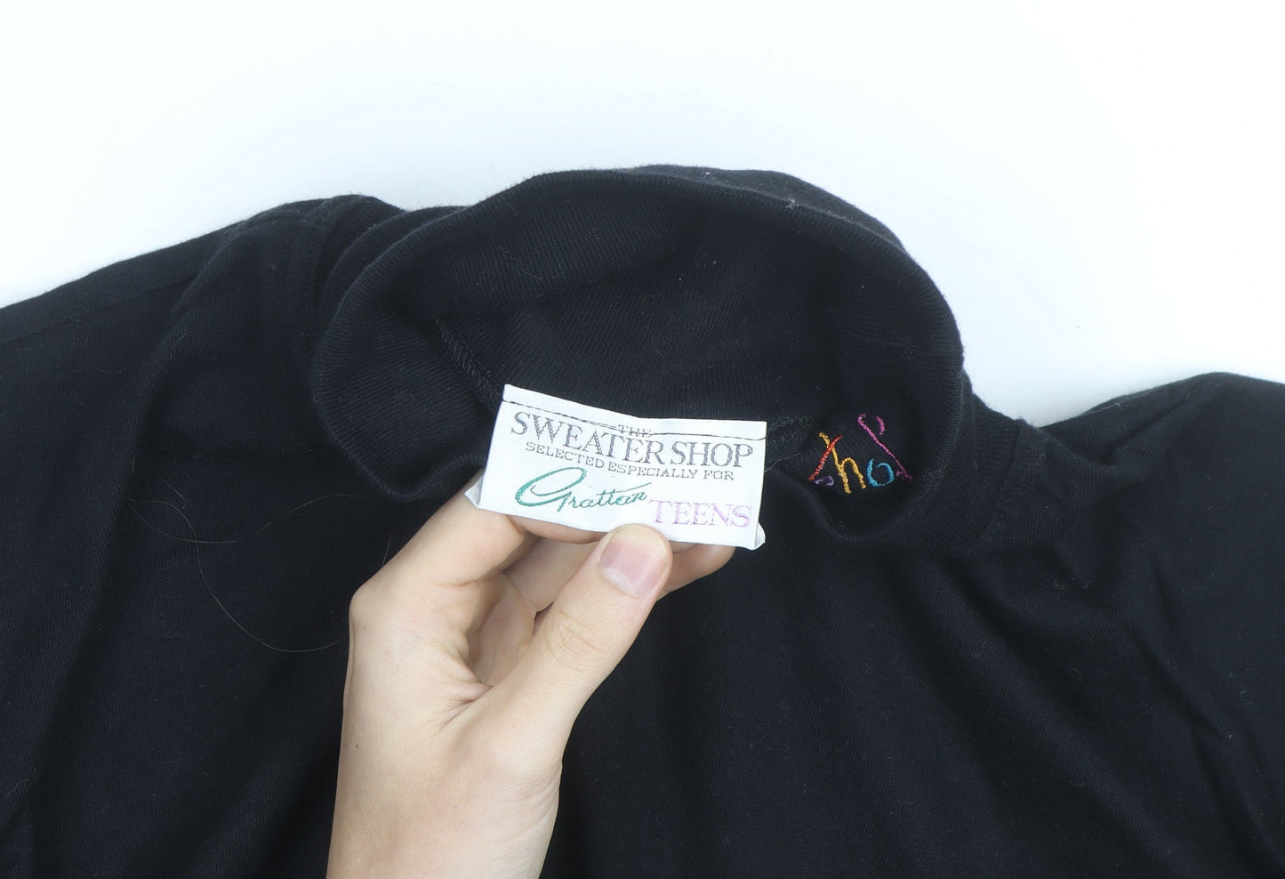 The Sweater Shop Teens Black Roll Neck Cotton Jumper M