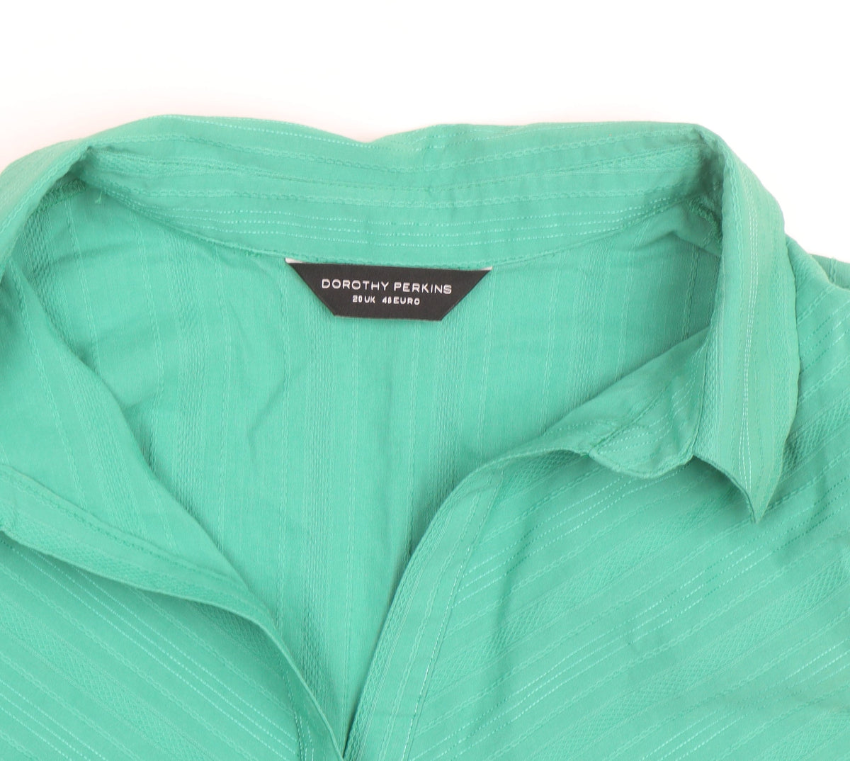 Additional view of Dorothy Perkins Women's Green 3/4 Sleeve Button-Up Shirt, size 20