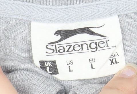 Slazenger Men’s Grey Short Sleeve Polo Shirt Size L Regular Fit