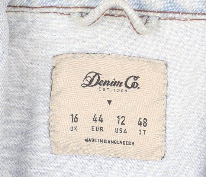 Denim Co Women Blue Size 16 Classic Denim Jacket