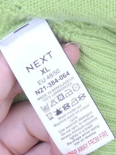 Next Women Green Lambswool Crew Neck Jumper Size XL