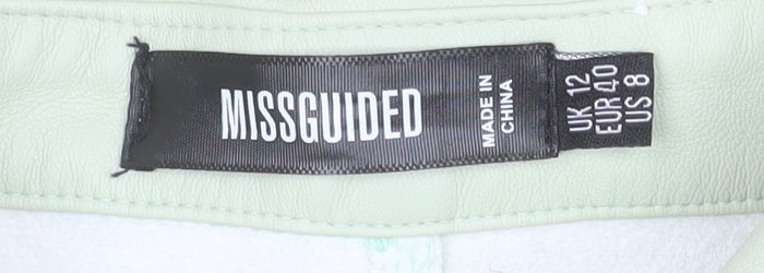 Additional view of Missguided Women’s Mint Green Faux Leather Oversized Button-Up Shirt Jacket UK 12