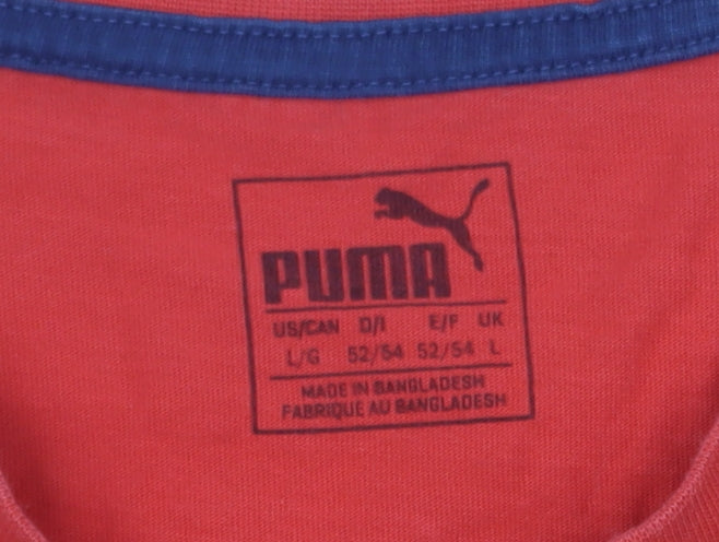 Additional view of Puma Men's Red Large Graphic Print Cotton Crew Neck T-Shirt