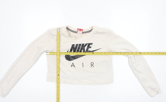 Nike Air Women Beige XS Cropped Pullover Sweatshirt
