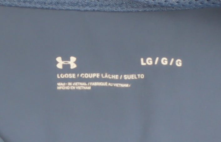 Under Armour Women Blue L Windbreaker Softshell Hooded Jacket