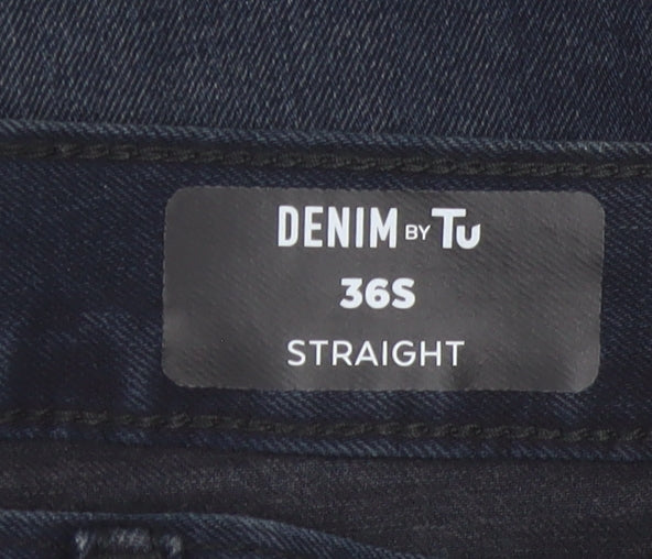 Denim by Tu Men's Blue 36S Straight Fit Jeans