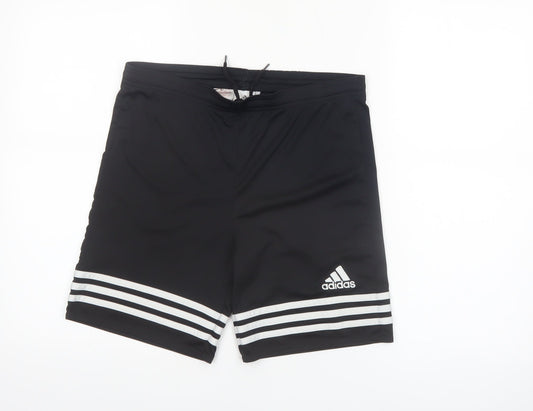 Adidas Boys Black Climalite Athletic Shorts Size YXL 164 Polyester