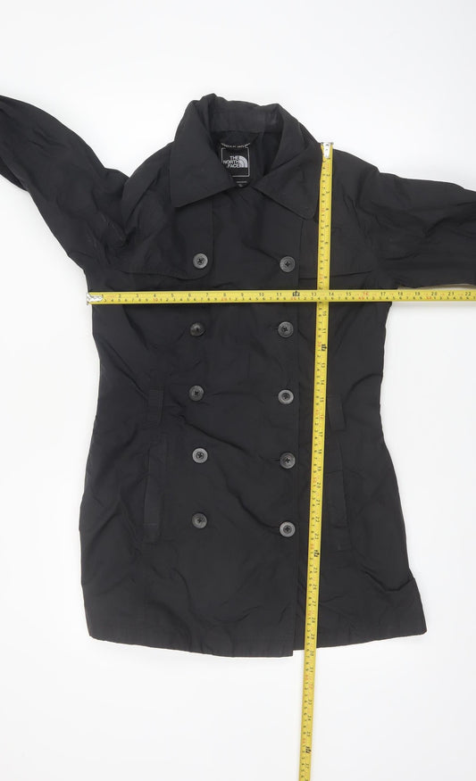 The North Face Womens Black Pea Coat Mid-Length Water Resistant Size S