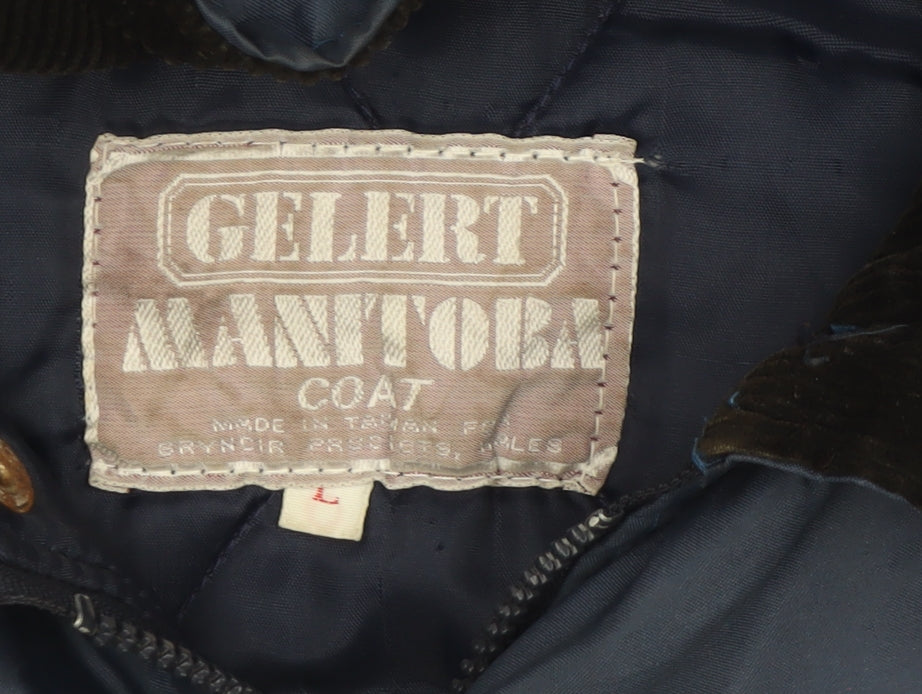 Gelert Men's Blue L Manitoba Hooded Parka Coat Lined Outdoor Jacket