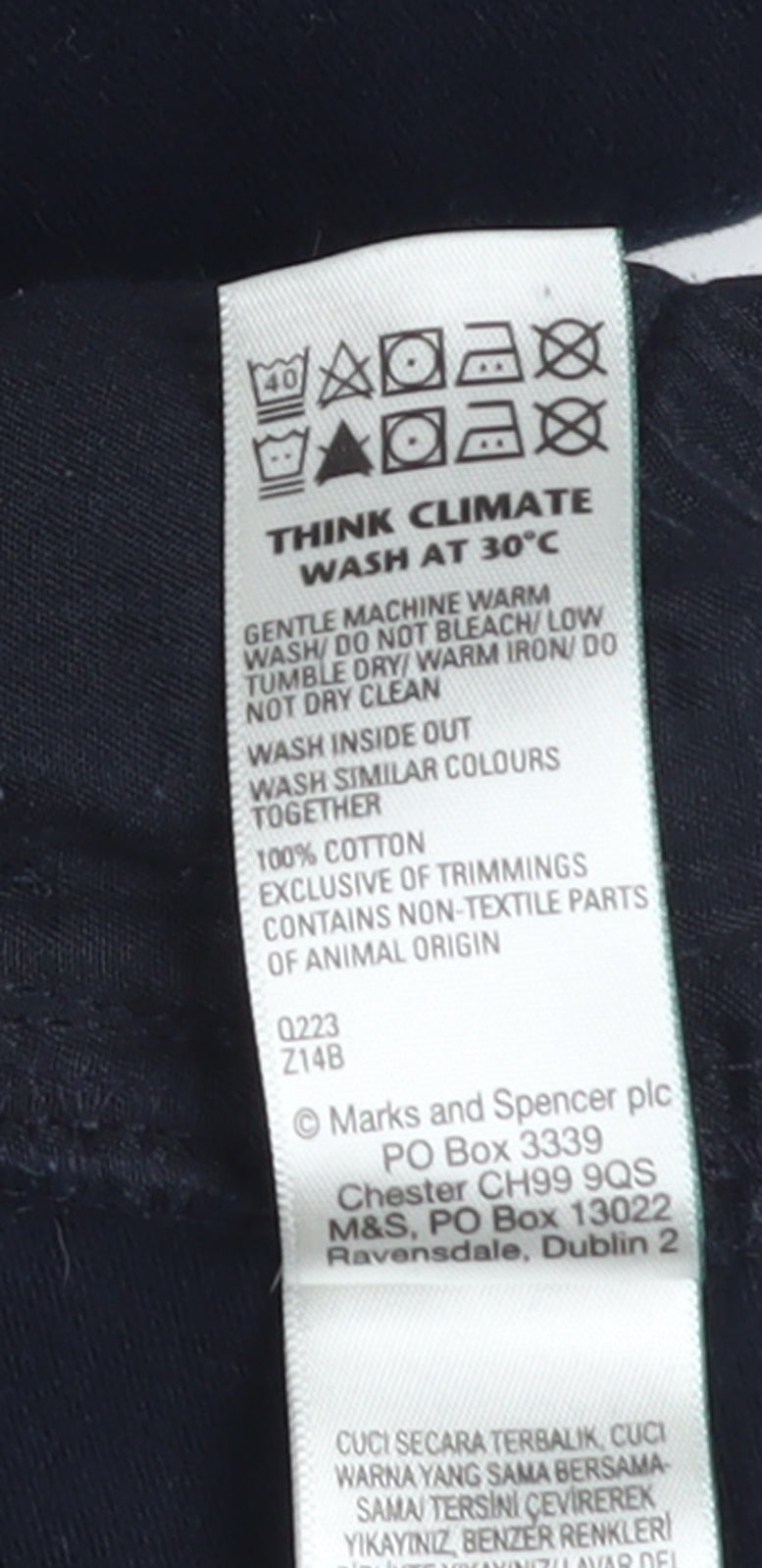 Marks and Spencer Men's Blue Chino Trousers 42x31 Regular Cotton